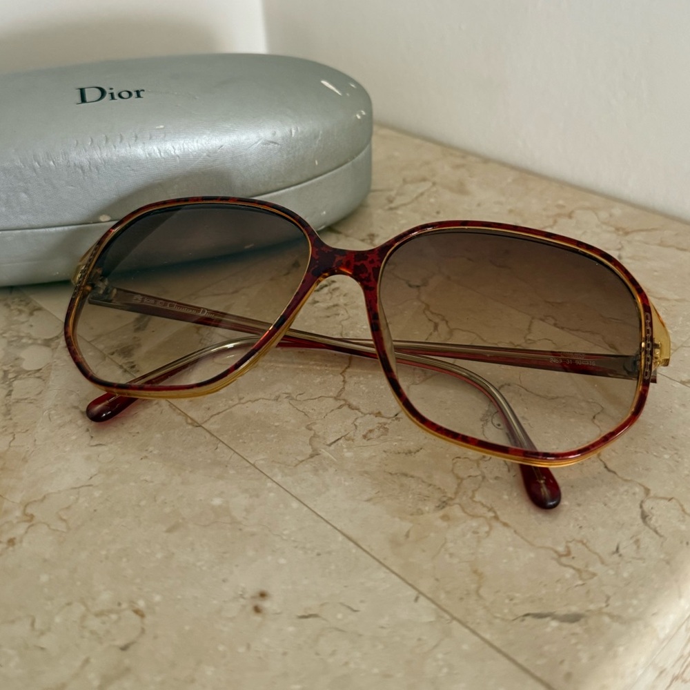 Vintage Christian Dior Women's Tortoise Shell Sunglasses